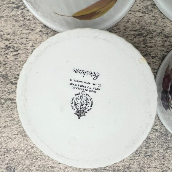 Royal Worcester Fine Porcelain Set of 6 Evesham Ramekin Dish Made in England - Picture 8 of 16